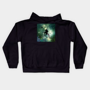 Wonderful dark steampunk seahorse Kids Hoodie